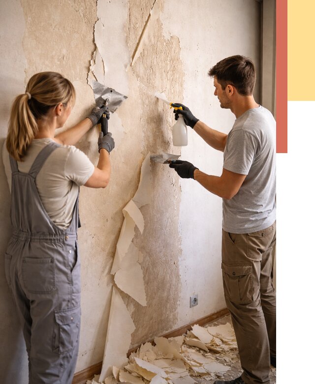 Снятие старых обоев в Когалыме от 5427 руб. под ключ недорого | ОТДЕЛОЧНИК-Кгл