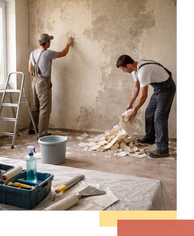 Снятие старых обоев в Когалыме быстро и качественно