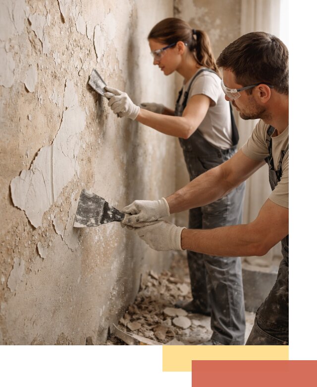 Снятие старой шпаклевки и подготовка поверхностей в Когалыме