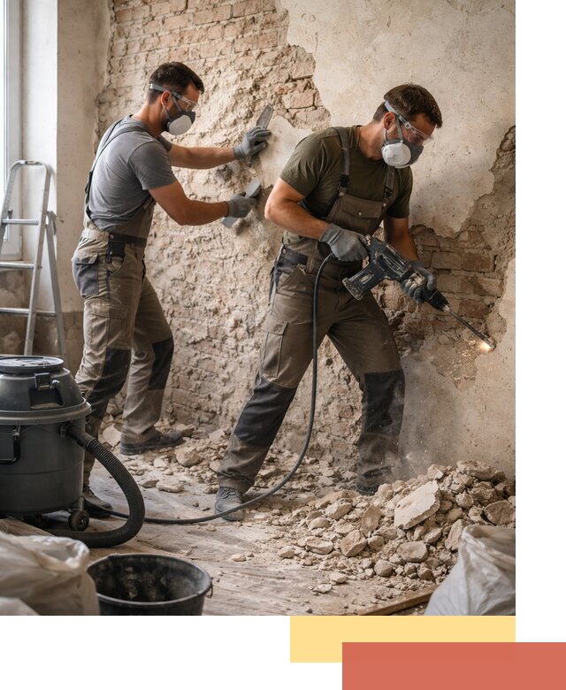 Демонтаж штукатурки со стен в Когалыме быстро и аккуратно