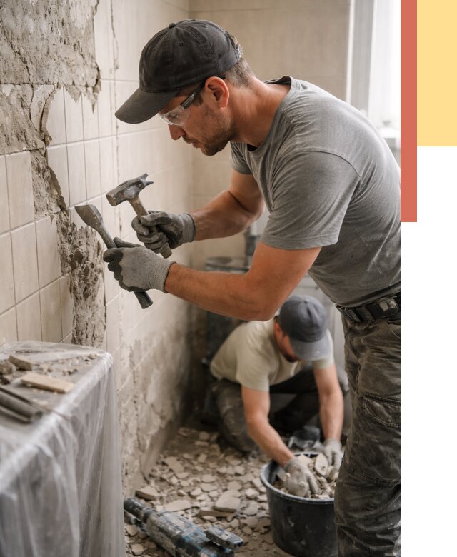 Демонтаж плитки со стен в Когалыме от 879 руб. — быстро и недорого | ОТДЕЛОЧНИК-Кгл