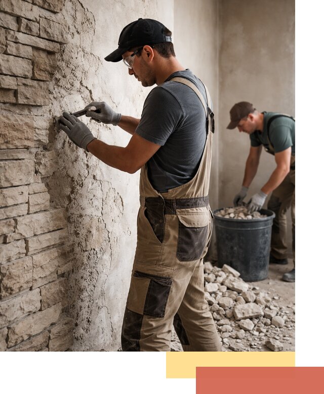 Демонтаж декоративного камня в Когалыме профессионально и безопасно