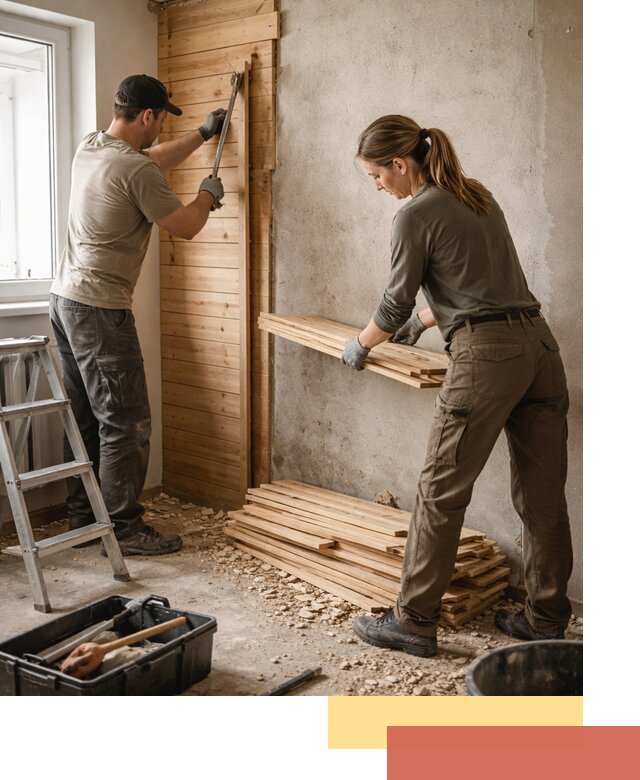 Демонтаж вагонки со стен в Когалыме — профессиональный демонтаж