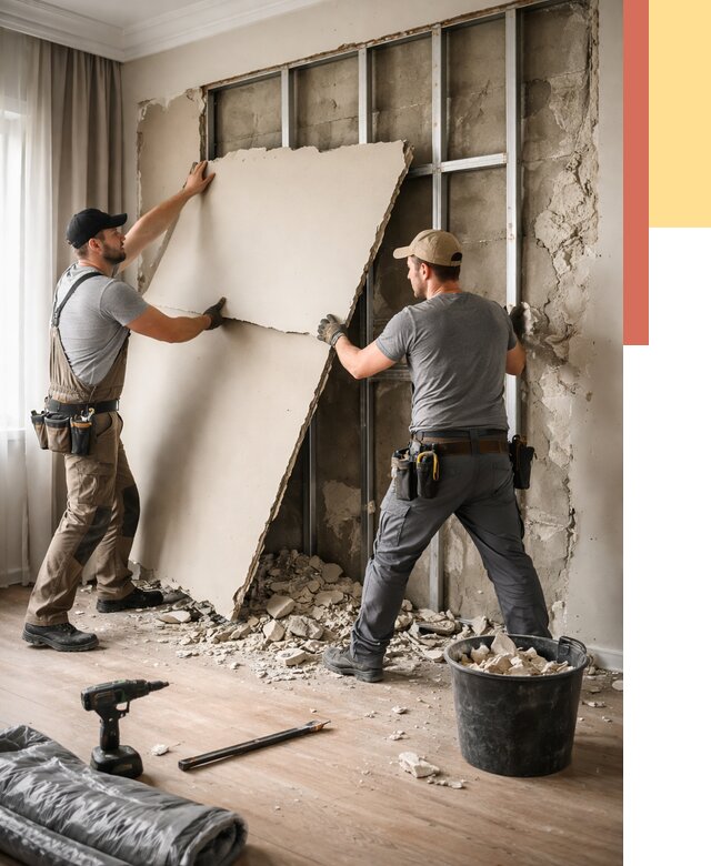 Демонтаж гипсокартона со стен в Когалыме от 362 руб. — услуги демонтажа | ОТДЕЛОЧНИК-Кгл