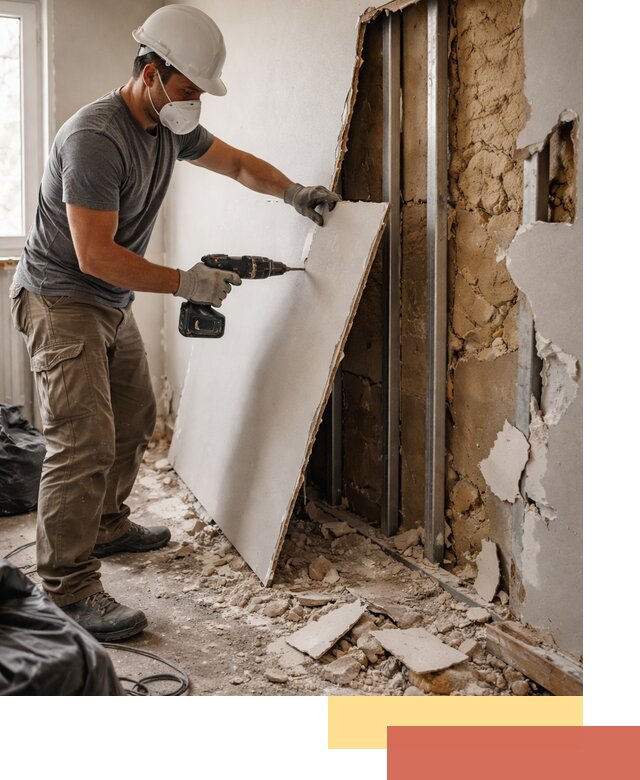 Демонтаж гипсокартона со стен в Когалыме качественно и быстро