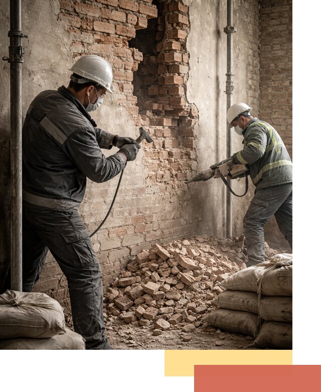 Демонтаж кирпичных стен в Когалыме быстро и безопасно