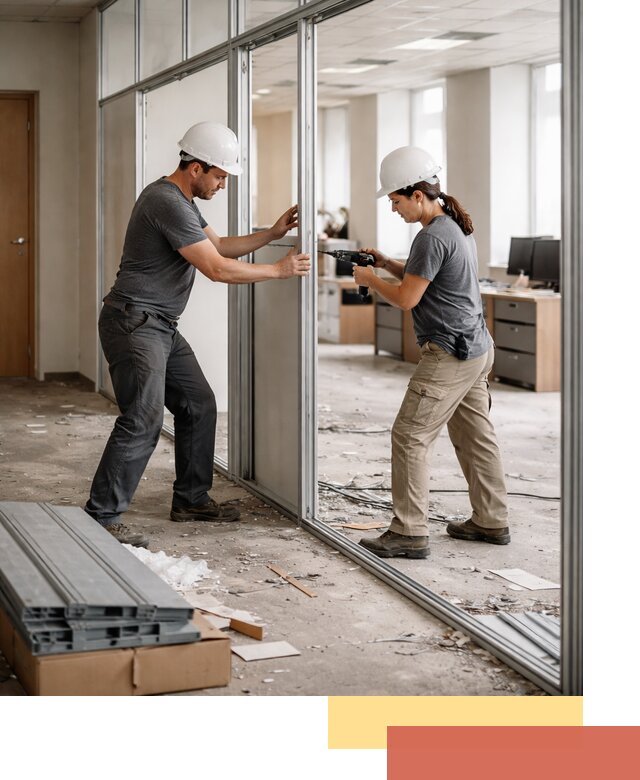 Демонтаж алюминиевых перегородок в Когалыме быстро и аккуратно