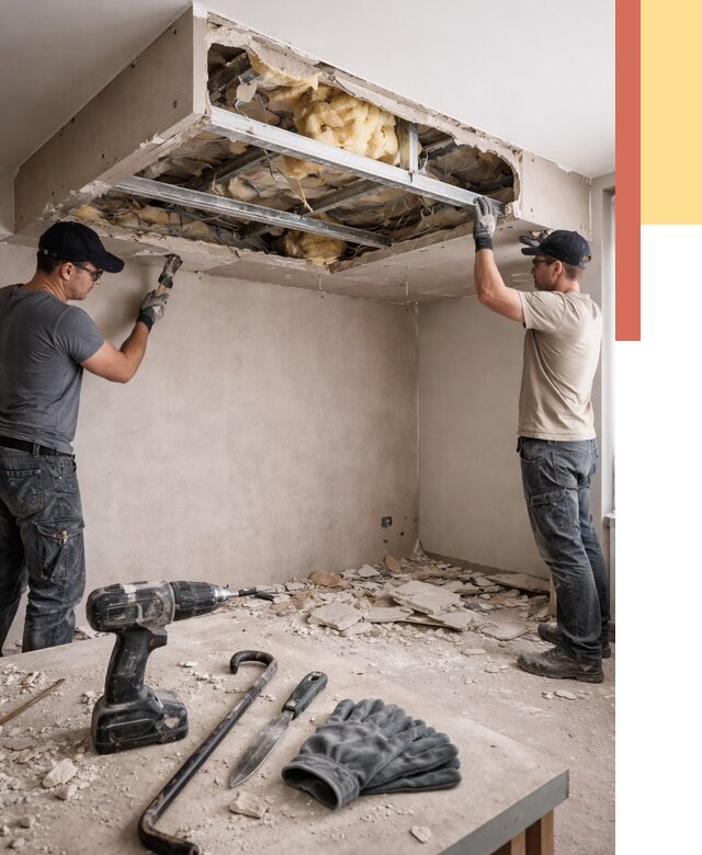 Демонтаж короба из гипсокартона в Когалыме от 1571 руб. — быстро и недорого | ОТДЕЛОЧНИК-Кгл