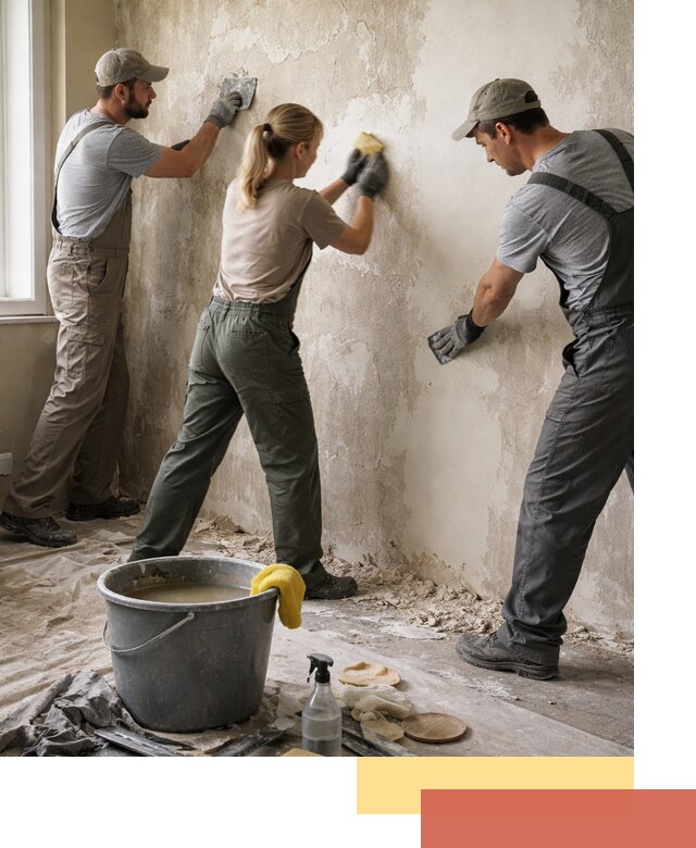 Очистка стен от клея и грунтовки в Когалыме качественно и быстро