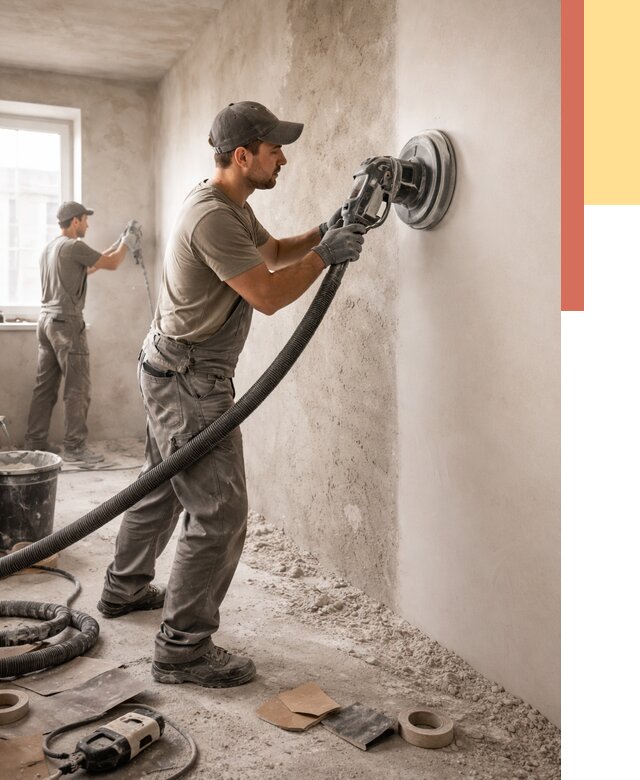 Шлифовка стен в Когалыме от 1241 руб/м2 — быстро и недорого | ОТДЕЛОЧНИК-Кгл