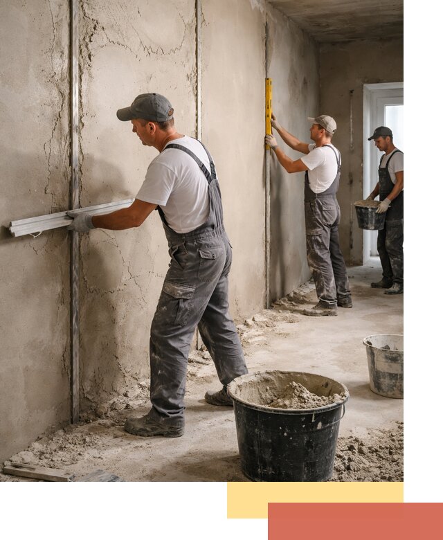 Штукатурка стен по маякам в Когалыме — точная и ровная поверхность