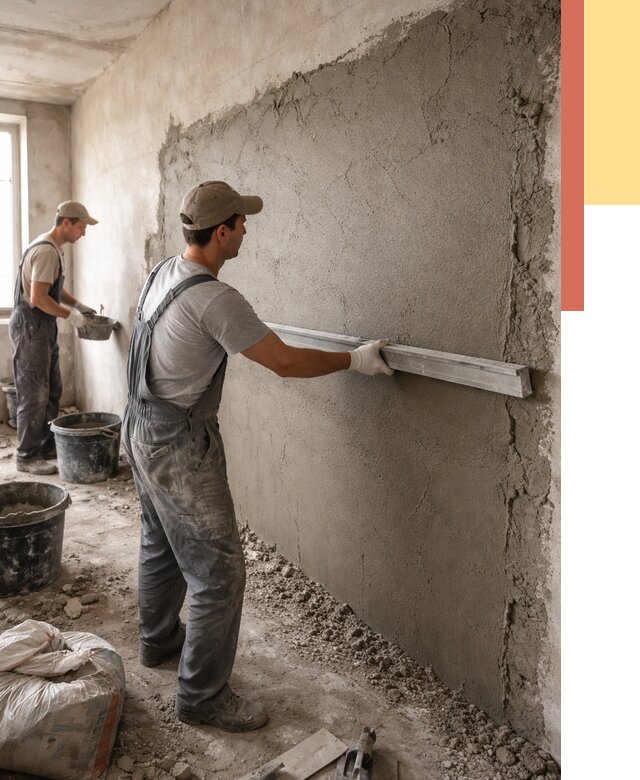 Цементная штукатурка стен в Когалыме от 4652 руб/м2 — быстро и недорого | ОТДЕЛОЧНИК-Кгл