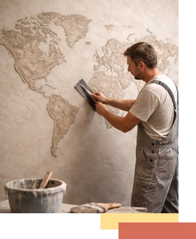 Декоративная штукатурка «Карта мира» под ключ в Когалыме