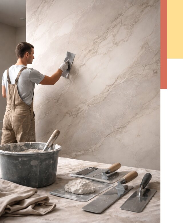 Декоративная штукатурка под мрамор в Когалыме от 2895 руб./м² — быстро и недорого | ОТДЕЛОЧНИК-Кгл