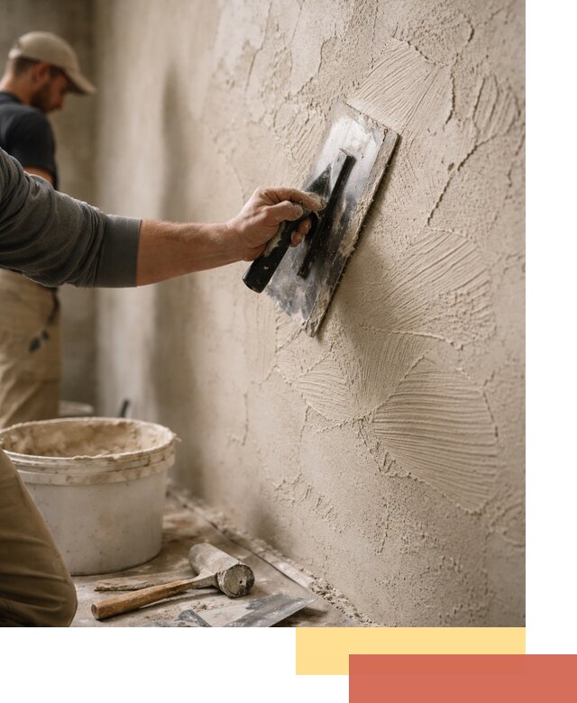 Фактурная штукатурка стен в Когалыме — монтаж, отделка, реставрация