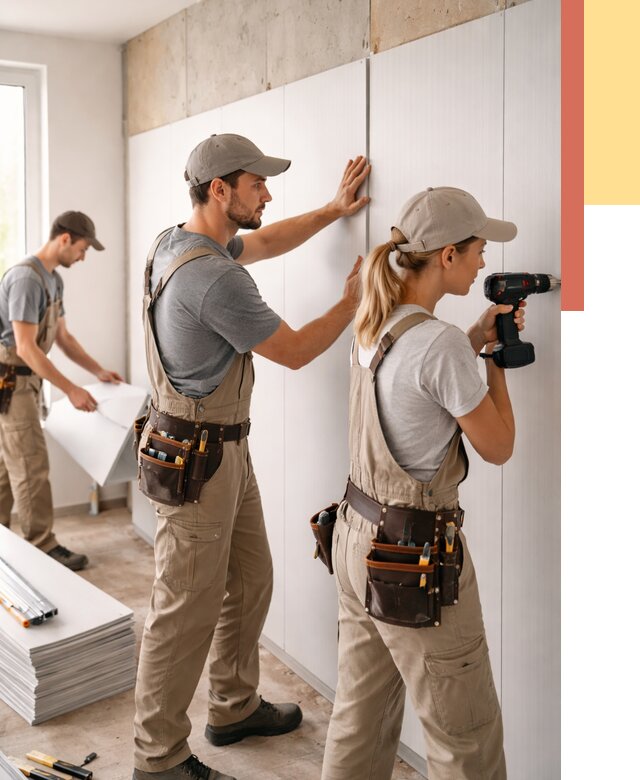 Монтаж ПВХ панелей на стены в Когалыме от 465 руб/м2 — быстро и недорого | ОТДЕЛОЧНИК-Кгл