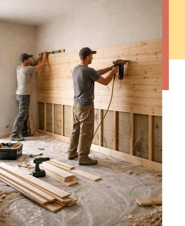 Монтаж деревянной вагонки на стены в Когалыме от 7754 руб. | Услуги монтажа вагонки | ОТДЕЛОЧНИК-Кгл