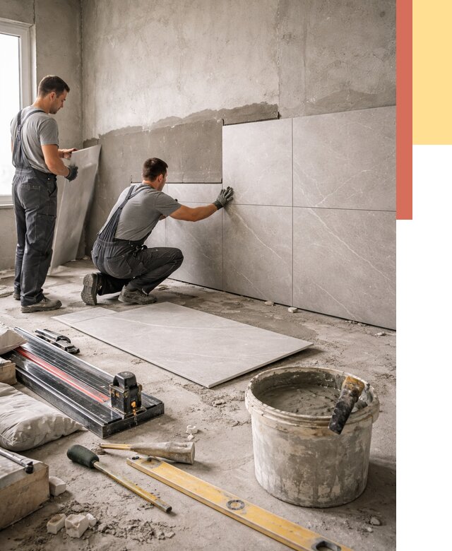 Облицовка стен керамогранитом в Когалыме от 4342 руб./м² — услуги под ключ | ОТДЕЛОЧНИК-Кгл