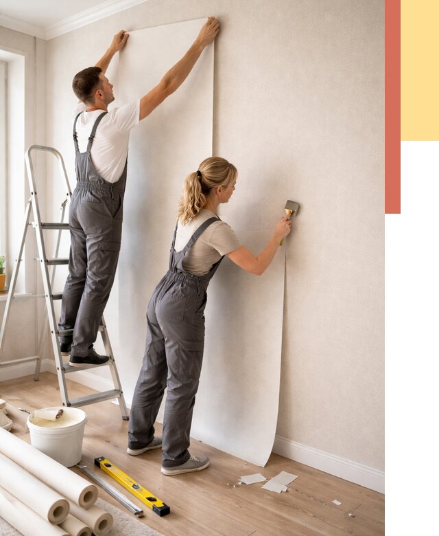 Поклейка флизелиновых обоев в Когалыме от 6203 руб. | Быстро и недорого — ОТДЕЛОЧНИК-Кгл