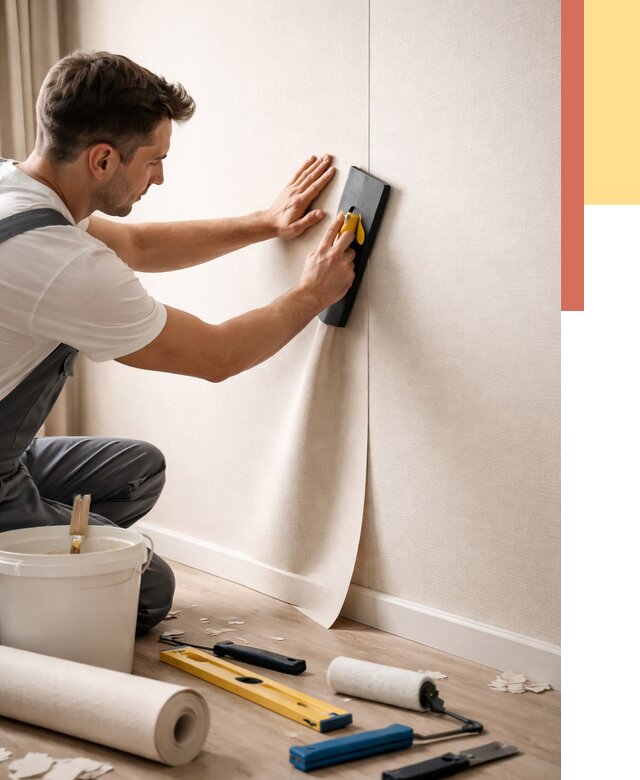 Поклейка виниловых обоев в Когалыме от 4652 руб. | Быстро и недорого — ОТДЕЛОЧНИК-Кгл