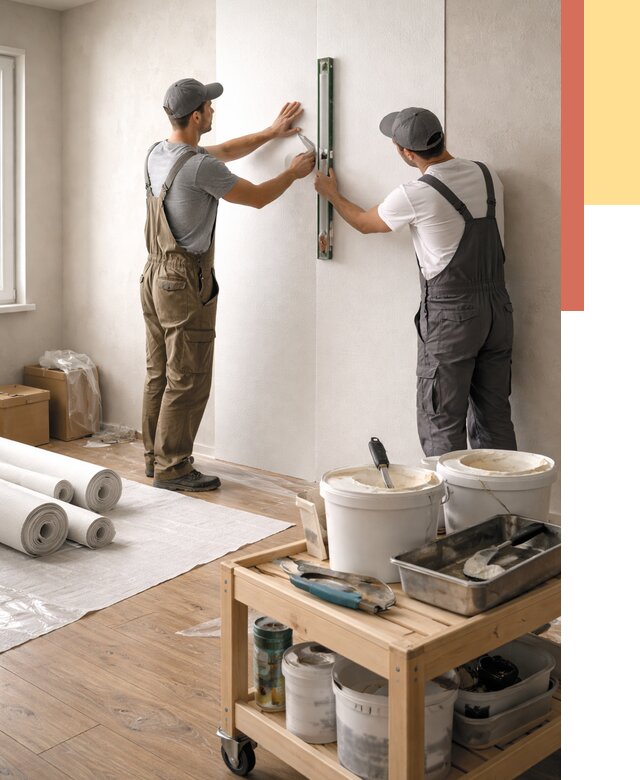 Поклейка стеклообоев в Когалыме от 6720 руб. за м2 — быстро и недорого | ОТДЕЛОЧНИК-Кгл