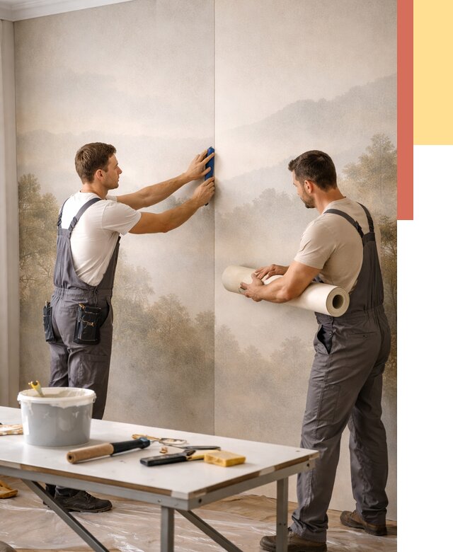 Поклейка фотообоев в Когалыме от 8787 руб/м² — быстро и недорого | ОТДЕЛОЧНИК-Кгл