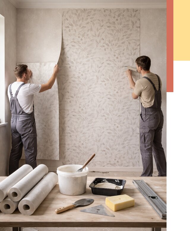 Поклейка обоев с подбором рисунка в Когалыме от 3618 руб. | ОТДЕЛОЧНИК-Кгл - быстро и недорого