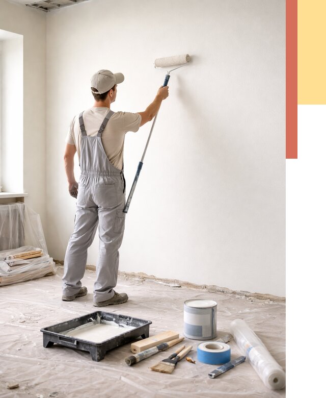 Покраска стен водоэмульсионной краской в Когалыме от 465 руб. за м² | ОТДЕЛОЧНИК-Кгл