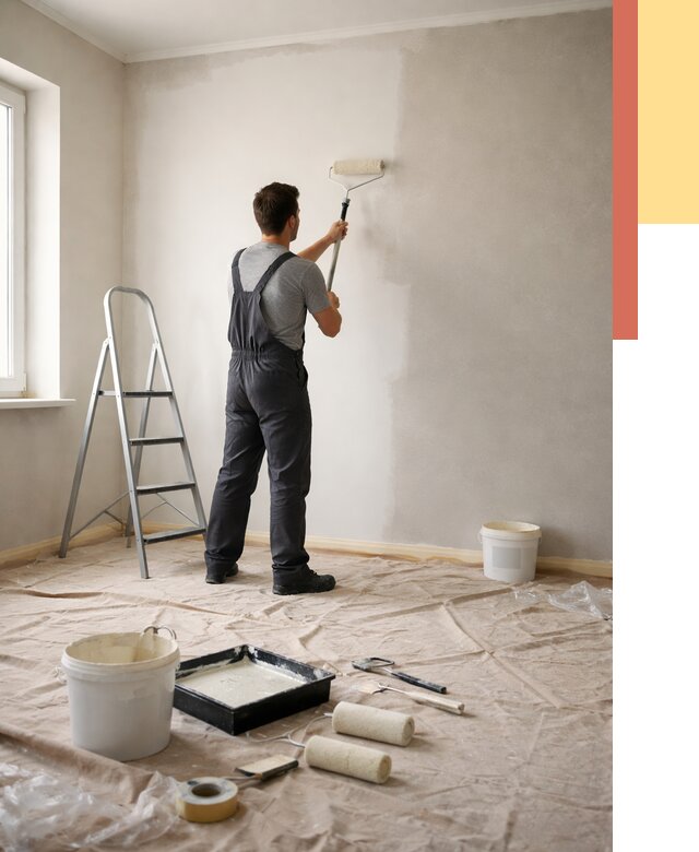 Покраска стен моющейся краской в Когалыме от 362 руб./м² — быстро и недорого | ОТДЕЛОЧНИК-Кгл