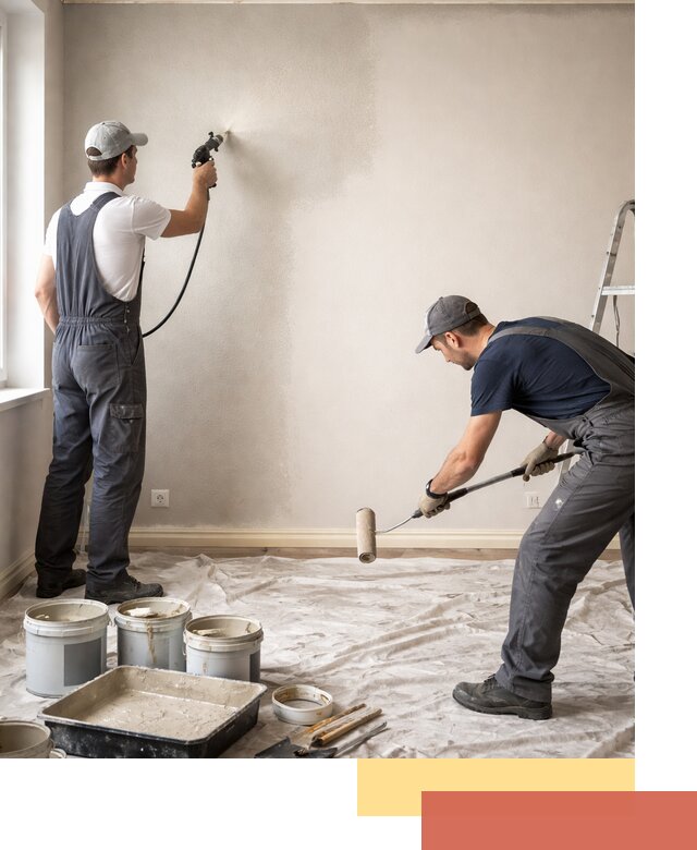 Покраска стен моющейся краской и защита поверхностей в Когалыме