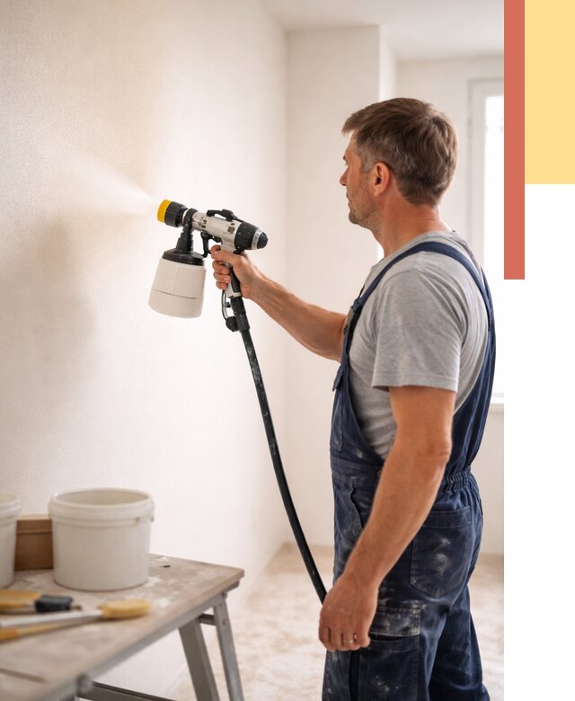 Покраска стен краскопультом в Когалыме от 7754 руб. — механизированная покраска | ОТДЕЛОЧНИК-Кгл