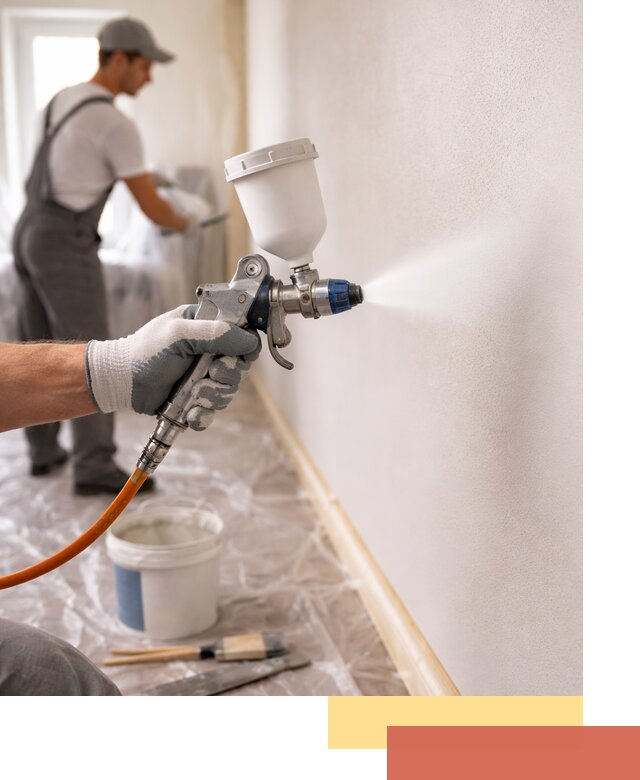 Покраска стен краскопультом в Когалыме быстро и качественно