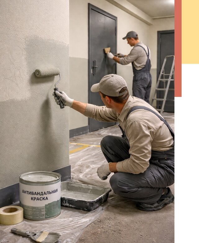 Покраска стен антивандальной краской в Когалыме от 4652 руб./м² под ключ | ОТДЕЛОЧНИК-Кгл