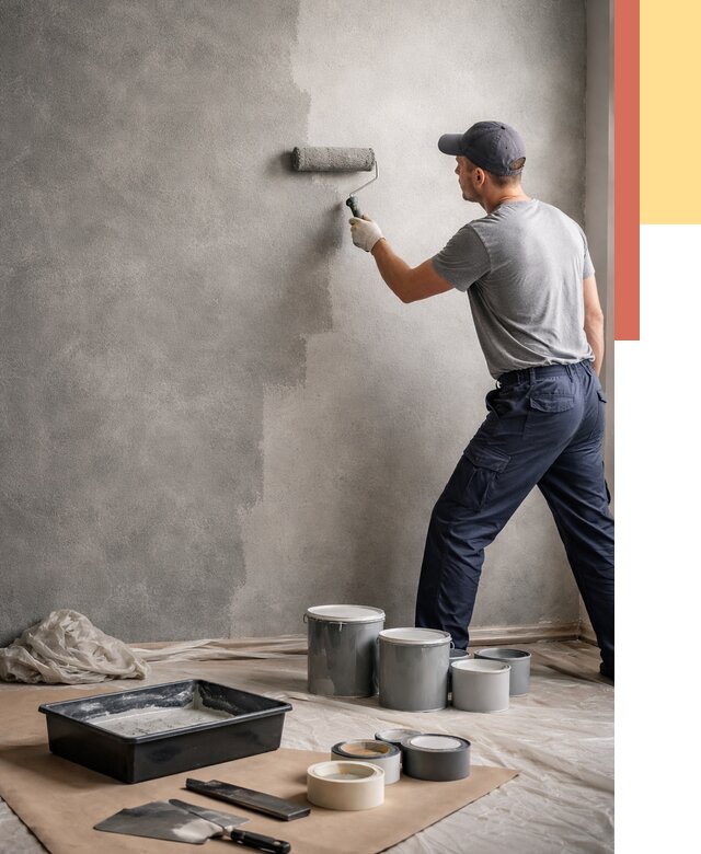 Покраска стен под бетон в Когалыме от 672 руб. за м2 — быстро и недорого | ОТДЕЛОЧНИК-Кгл