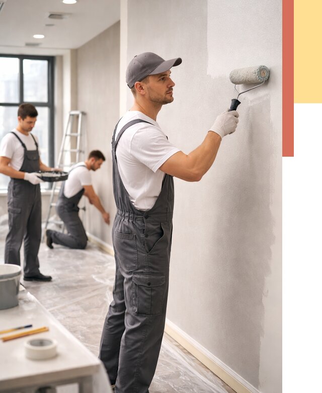 Покраска стен в офисе в Когалыме от 8787 руб. — быстро и недорого | ОТДЕЛОЧНИК-Кгл