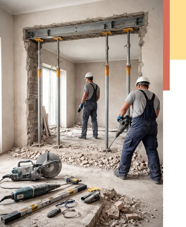 Прорезка проема в стене в Когалыме от 4652 руб. — быстро и недорого | ОТДЕЛОЧНИК-Кгл