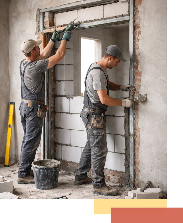 Закладка дверного проема под ключ в Когалыме: демонтаж, монтаж, отделка