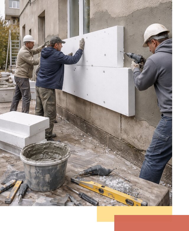 Утепление наружных стен пенопластом в Когалыме