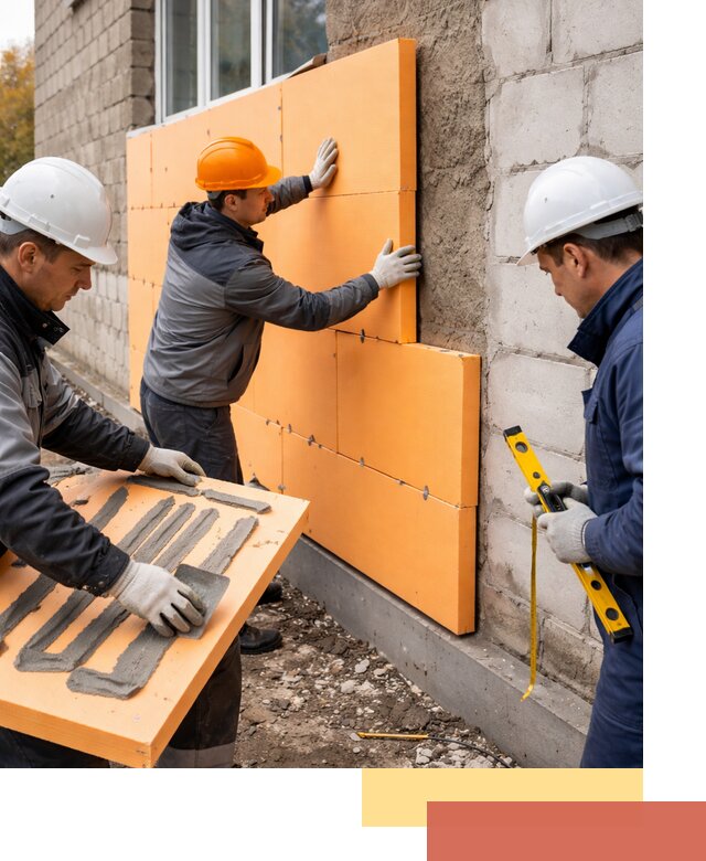 Утепление фасада пеноплексом под ключ в Когалыме