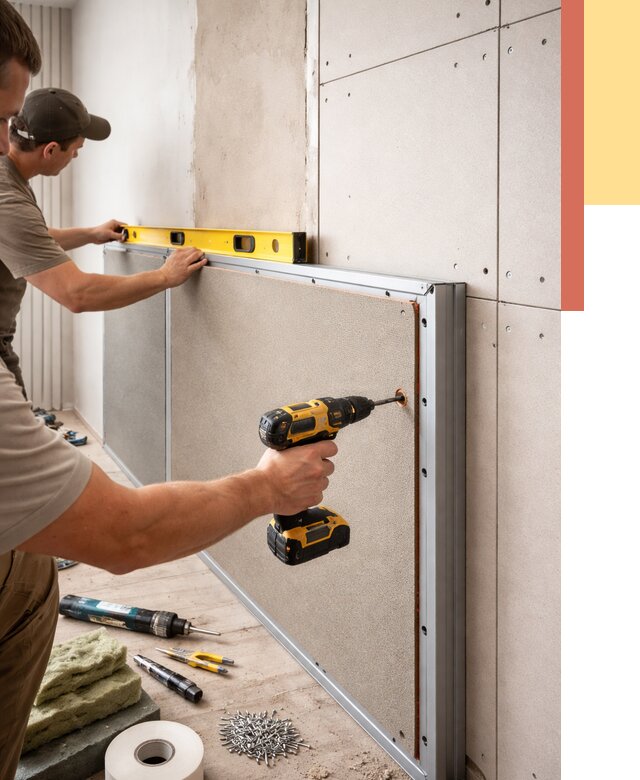 Шумоизоляция стен панелями ЗИПС в Когалыме от 2274 руб./м² под ключ | ОТДЕЛОЧНИК-Кгл