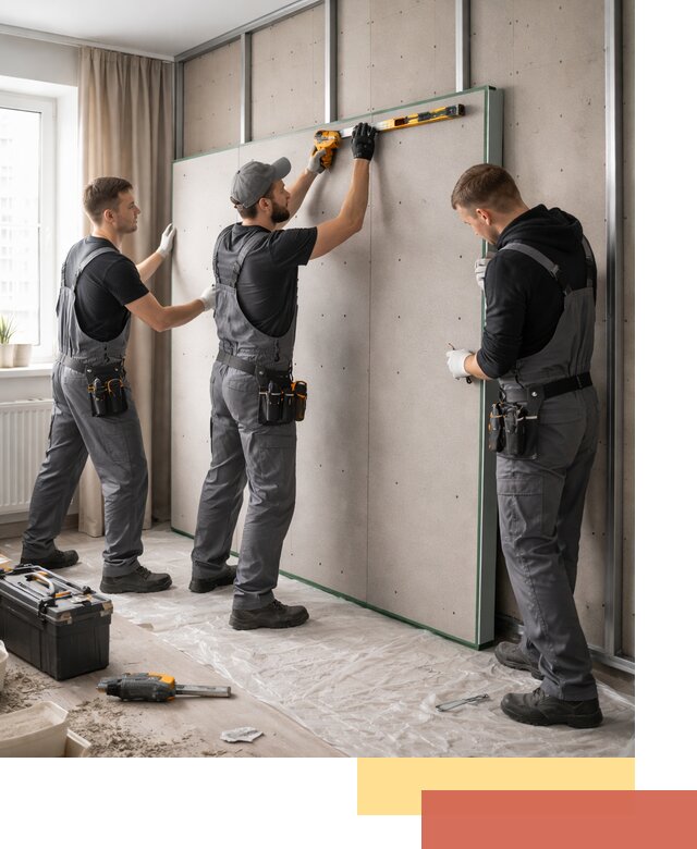 Шумоизоляция стен панелями ЗИПС в Когалыме для жилых и коммерческих помещений