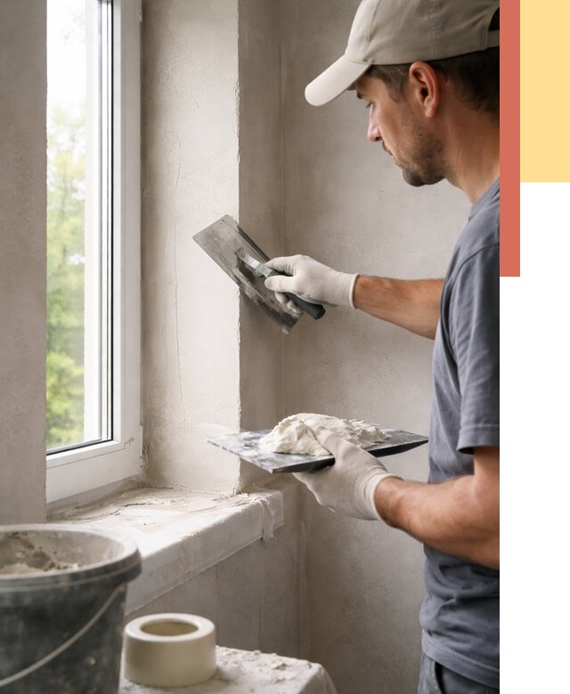 Штукатурка откосов в Когалыме от 4652 руб/м² — услуги и выравнивание под ключ | ОТДЕЛОЧНИК-Кгл