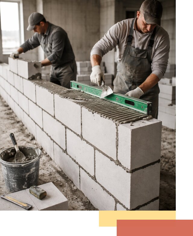 Кладка перегородок из газобетона в Когалыме быстро и качественно