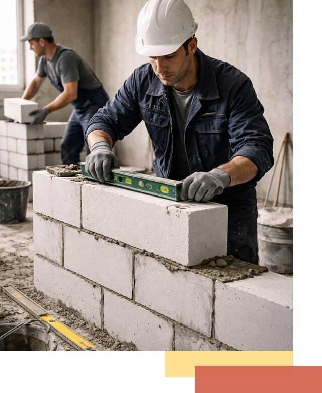 Кладка перегородок из пеноблока под ключ в Когалыме