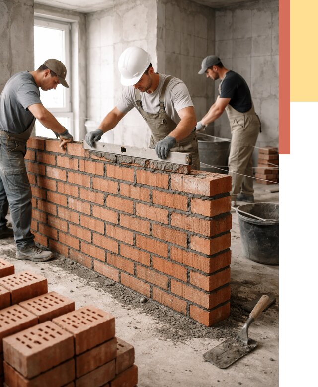 Кладка перегородок из кирпича в Когалыме от 3618 руб. за м² | ОТДЕЛОЧНИК-Кгл