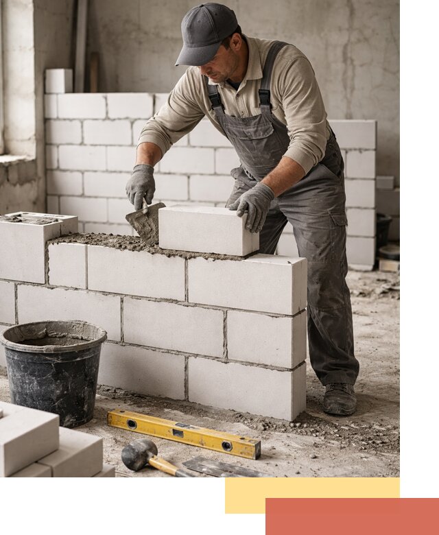 Кладка перегородок из силикатного блока в Когалыме