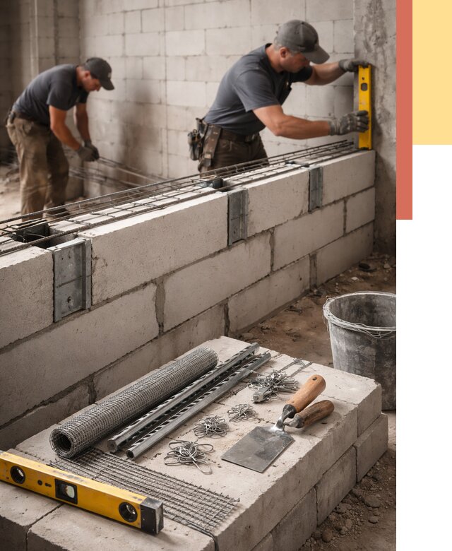 Армирование кладки перегородок в Когалыме от 775 руб. под ключ | ОТДЕЛОЧНИК-Кгл