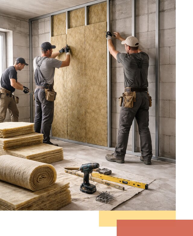 Шумоизоляция перегородок из блоков в Когалыме — монтаж и защита шумоизоляцией