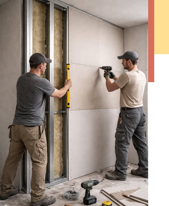 Монтаж двухслойной перегородки из гипсокартона в Когалыме от 1499 руб. | ОТДЕЛОЧНИК-Кгл