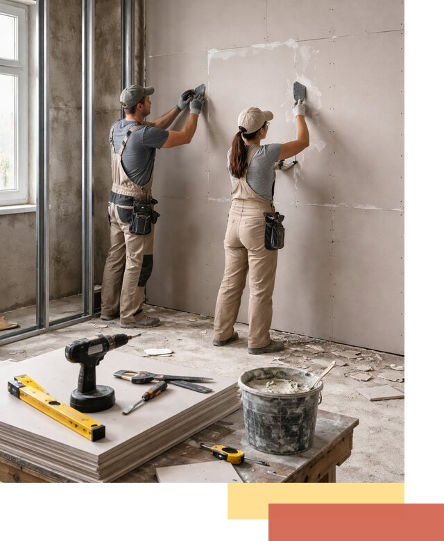 Монтаж двухслойной перегородки из гипсокартона в Когалыме